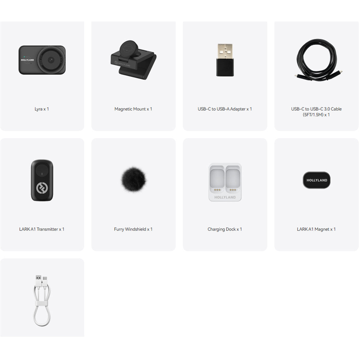 Hollyland Lyra UHD 4K Webcam Streaming Bundle with LARK A1 Wireless Microphone (Black)