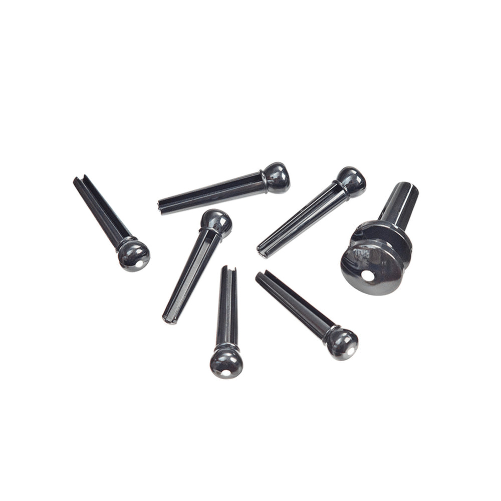 PWPS10 Plastic Bridge Pins Black with Ivory Dot