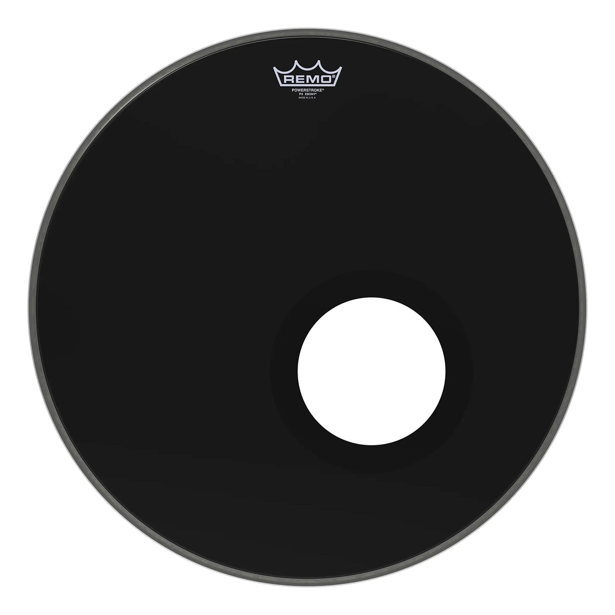 Remo P31020ESDM 20" Powerstroke 3 Drumhead with 5 inch Dynamo Installed - Ebony