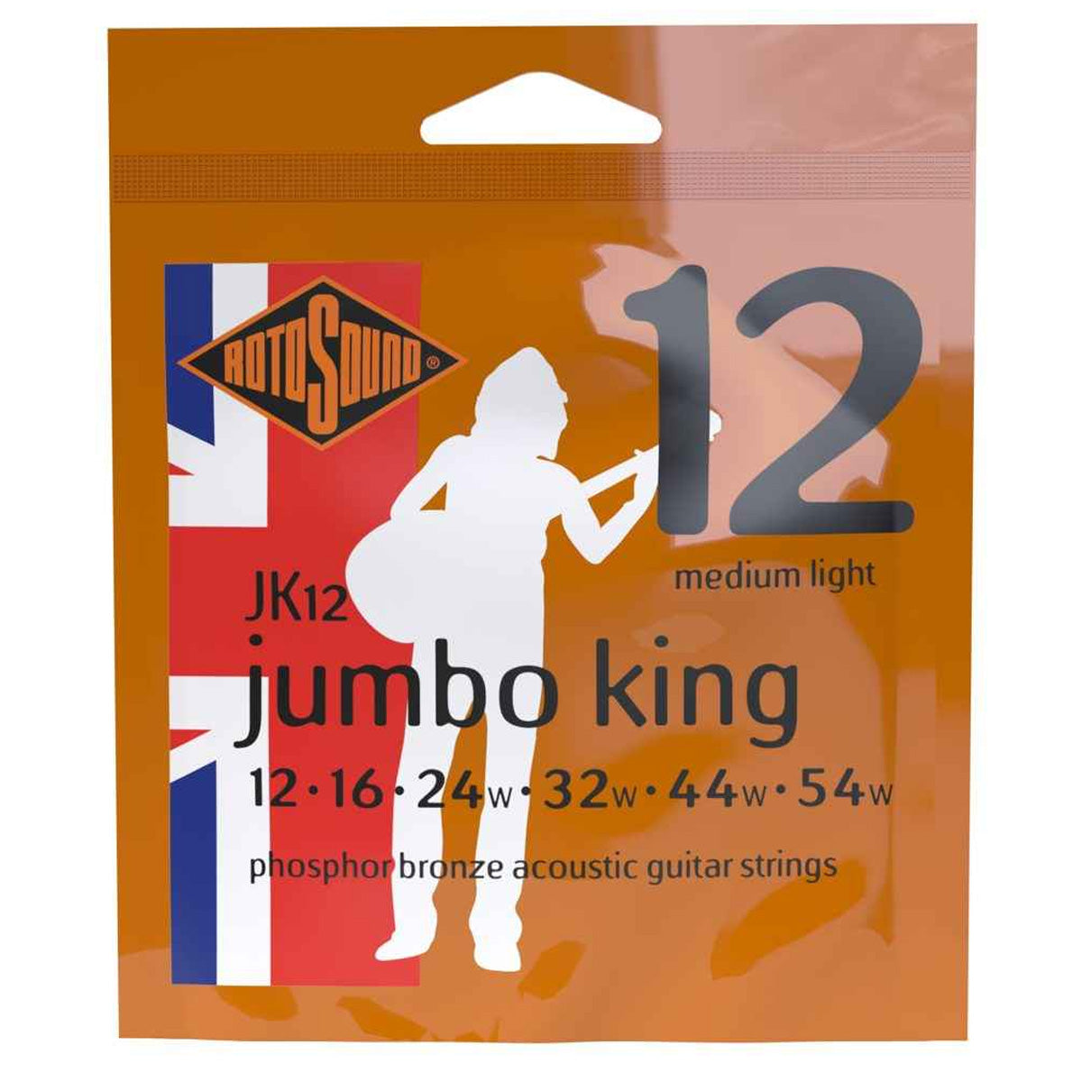 Rotosound Jumbo King 12-54 Medium Light Phosphor Bronze Acoustic Guitar Strings