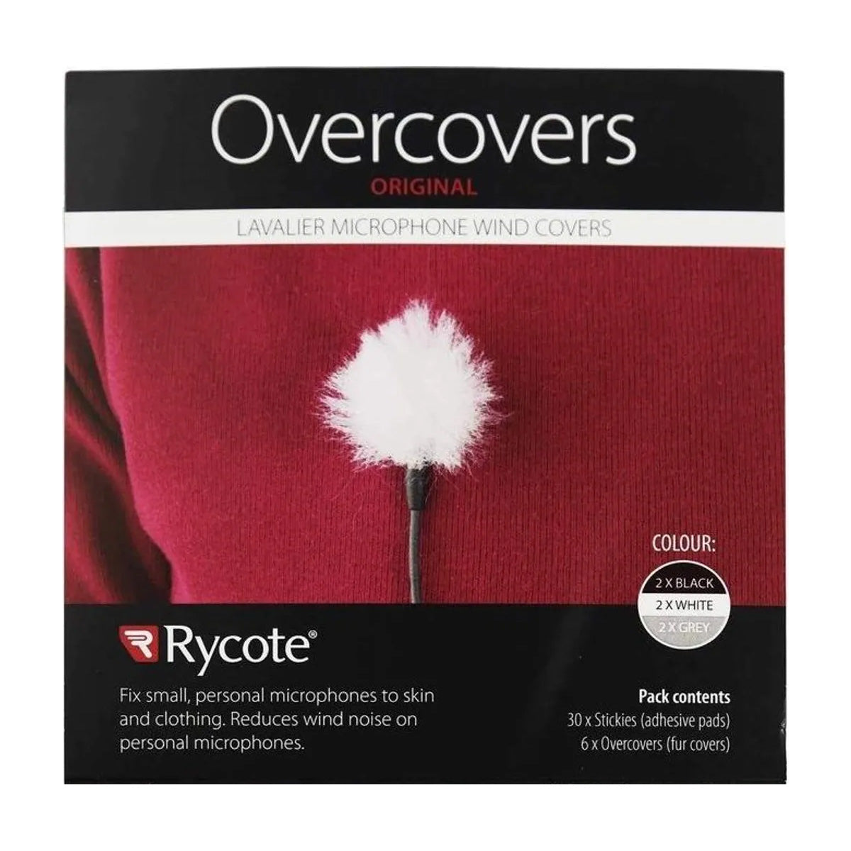 Rycote Overcovers Mix Colours - Pack of 30 Uses 30 Stickies and 6 re-usable fur discs