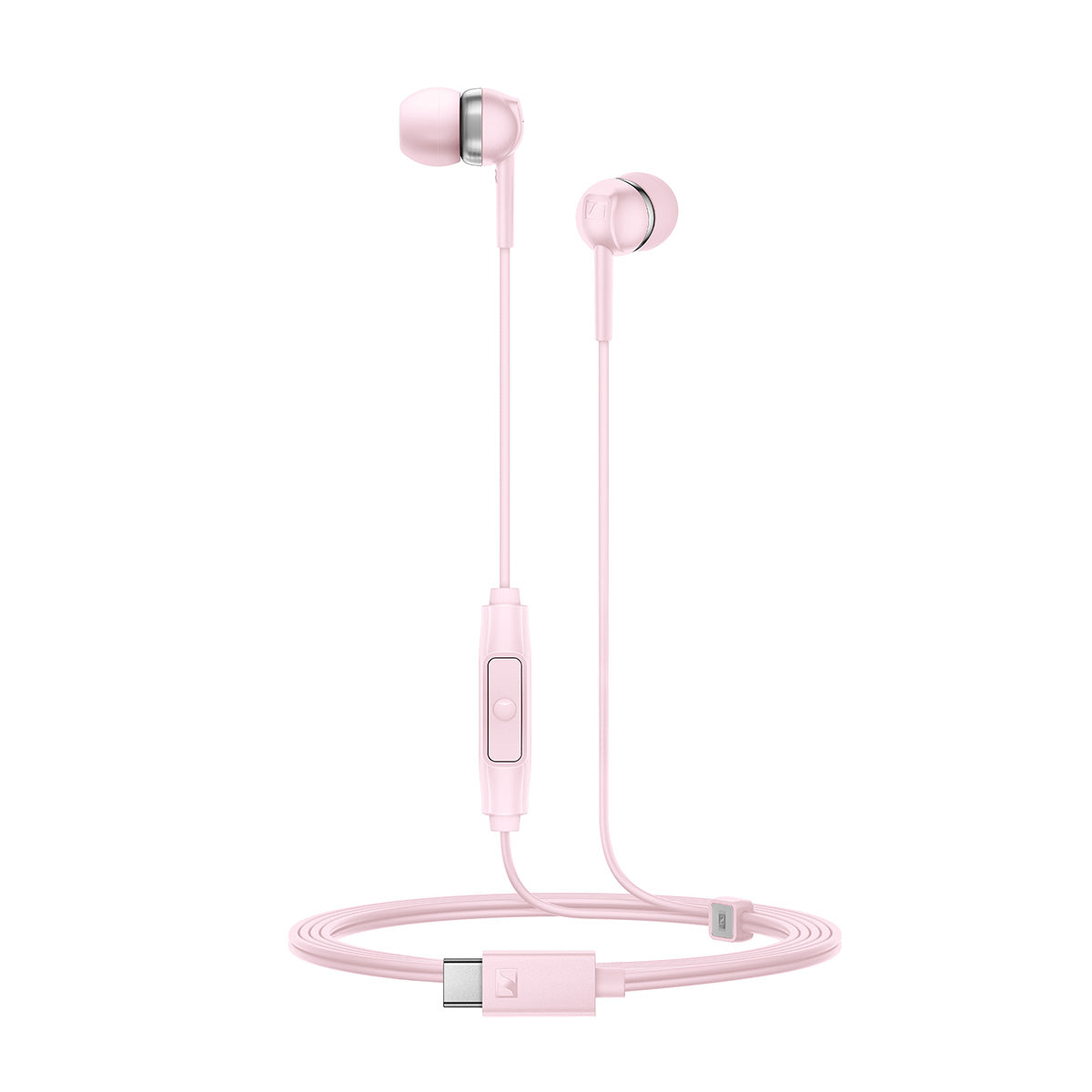 Sennheiser CX 80U – Wired In-ear Headphones with Digital Connectivity via USB C Plug, In-line One-Button Smart Remote for Calls and Music, Closed Earbuds for Noise Cancelling, Sakura