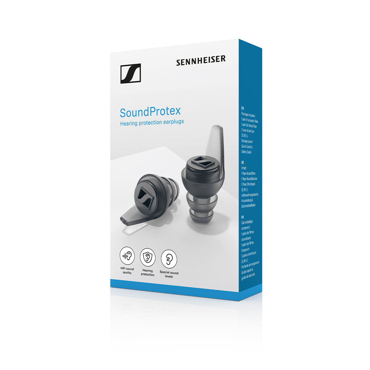 Sennheiser SoundProtex – Reusable hearing protection ear plugs for concerts, passive noise cancelling and 1 acoustic filter reduces volume without compromising high-fidelity sound clarity