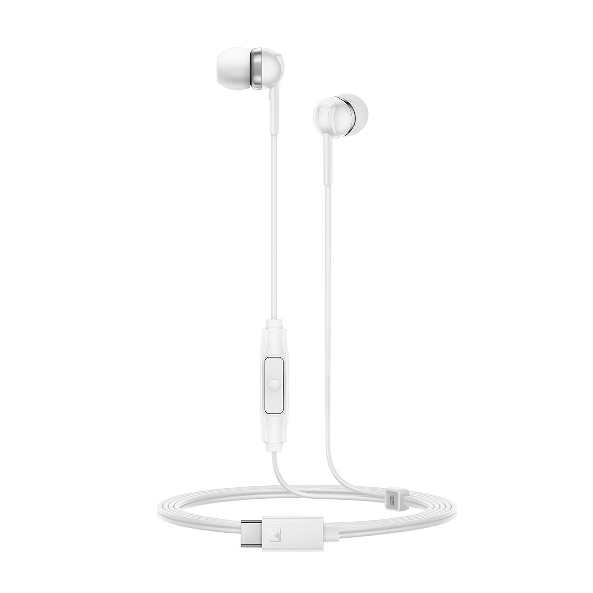 Sennheiser CX 80U – Wired In-ear Headphones with Digital Connectivity via USB C Plug, In-line One-Button Smart Remote for Calls and Music, Closed Earbuds for Noise Cancelling, White