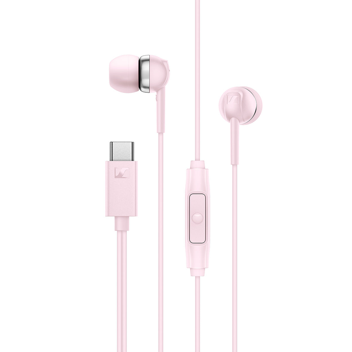 Sennheiser CX 80U – Wired In-ear Headphones with Digital Connectivity via USB C Plug, In-line One-Button Smart Remote for Calls and Music, Closed Earbuds for Noise Cancelling, Sakura