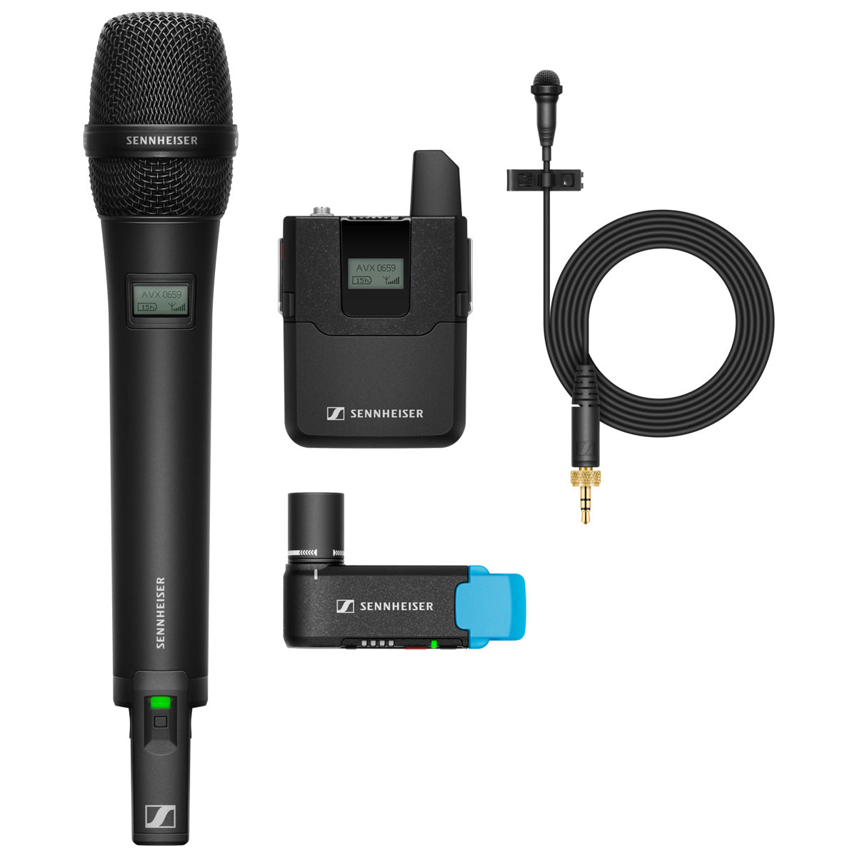 Sennheiser AVX ME2/835 SET-3-EU Wireless Broadcast Handheld Lavalier Combo Set, 1880-1900MHz