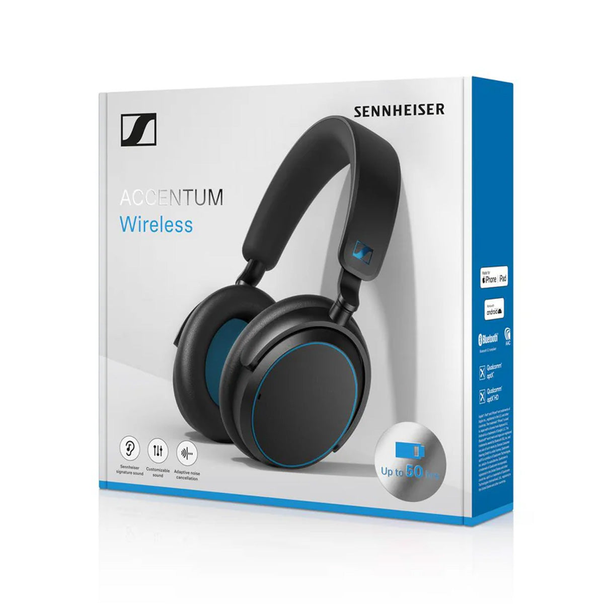 Sennheiser Accentum Wireless Over-Ear Headphones with Hybrid Active No