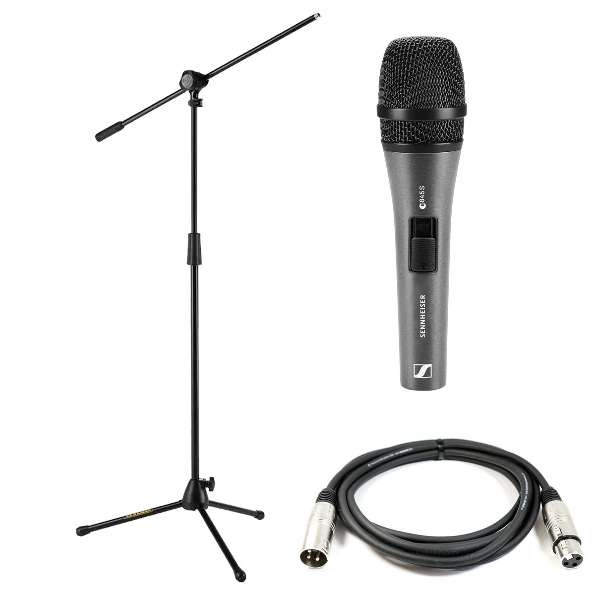 Sennheiser E 845-S Dynamic Microphone Bundle with Microphone Stand and 6m Microphone Cable