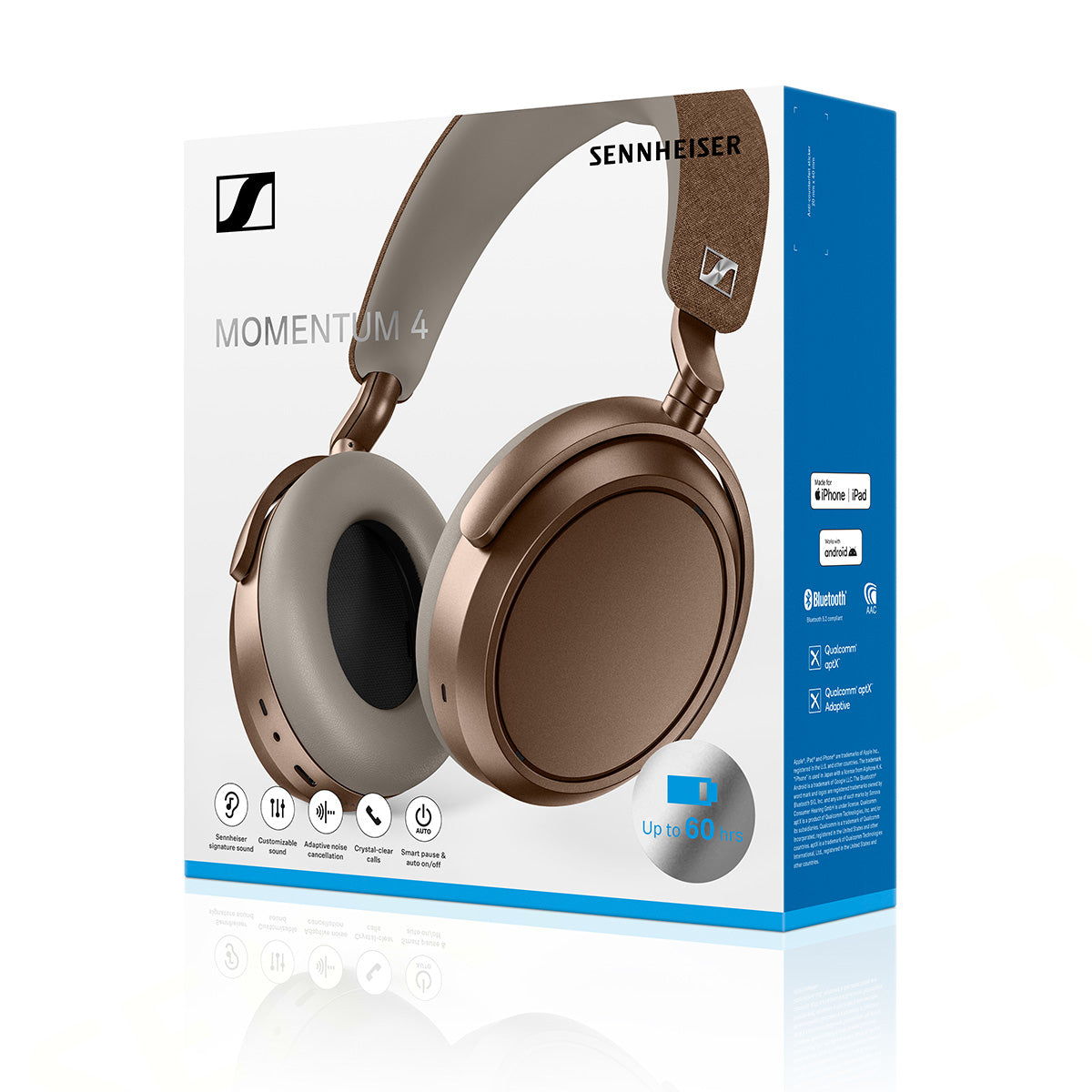 Sennheiser MOMENTUM 4 Wireless Over-Ear Noise Cancelling Headphones (Brown) Wireless/Bluetooth Earphones