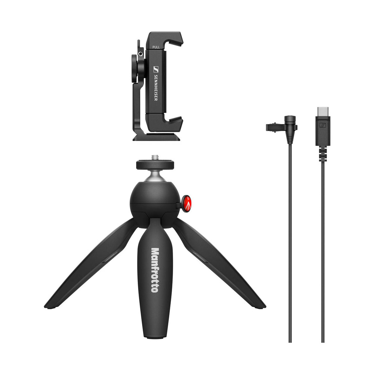 Sennheiser XS Lav USB-C Mobile Kit, Incl. XS Lav USB-C, Manfrotto PIXI Mini Tripod & Clamp