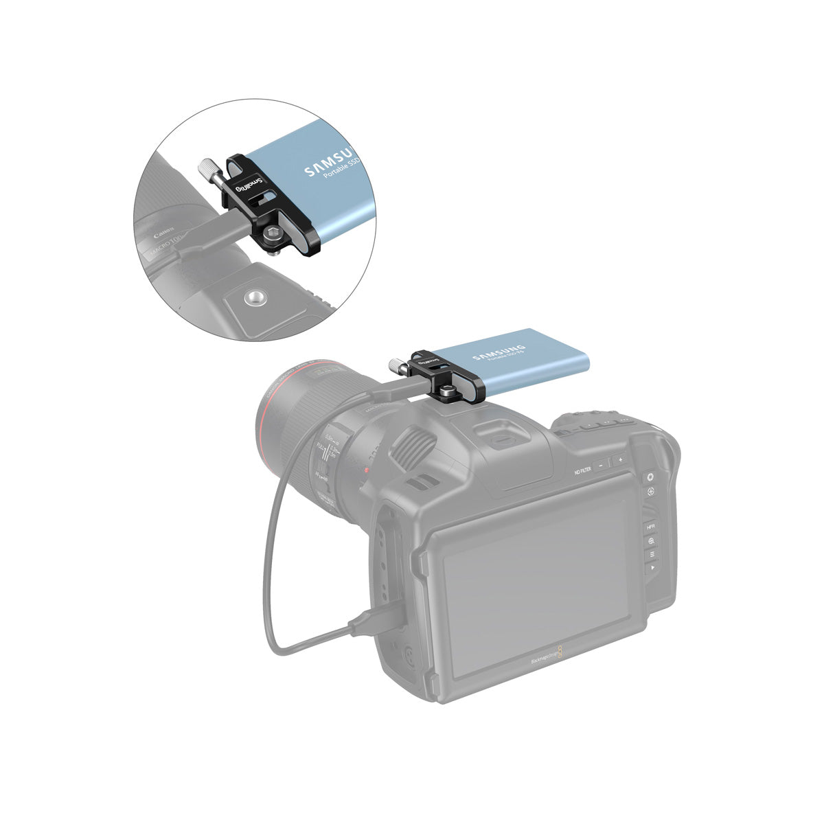 SmallRig Samsung T5 SSD Mounting Clamp for BMPCC 6K Pro Cage 3300