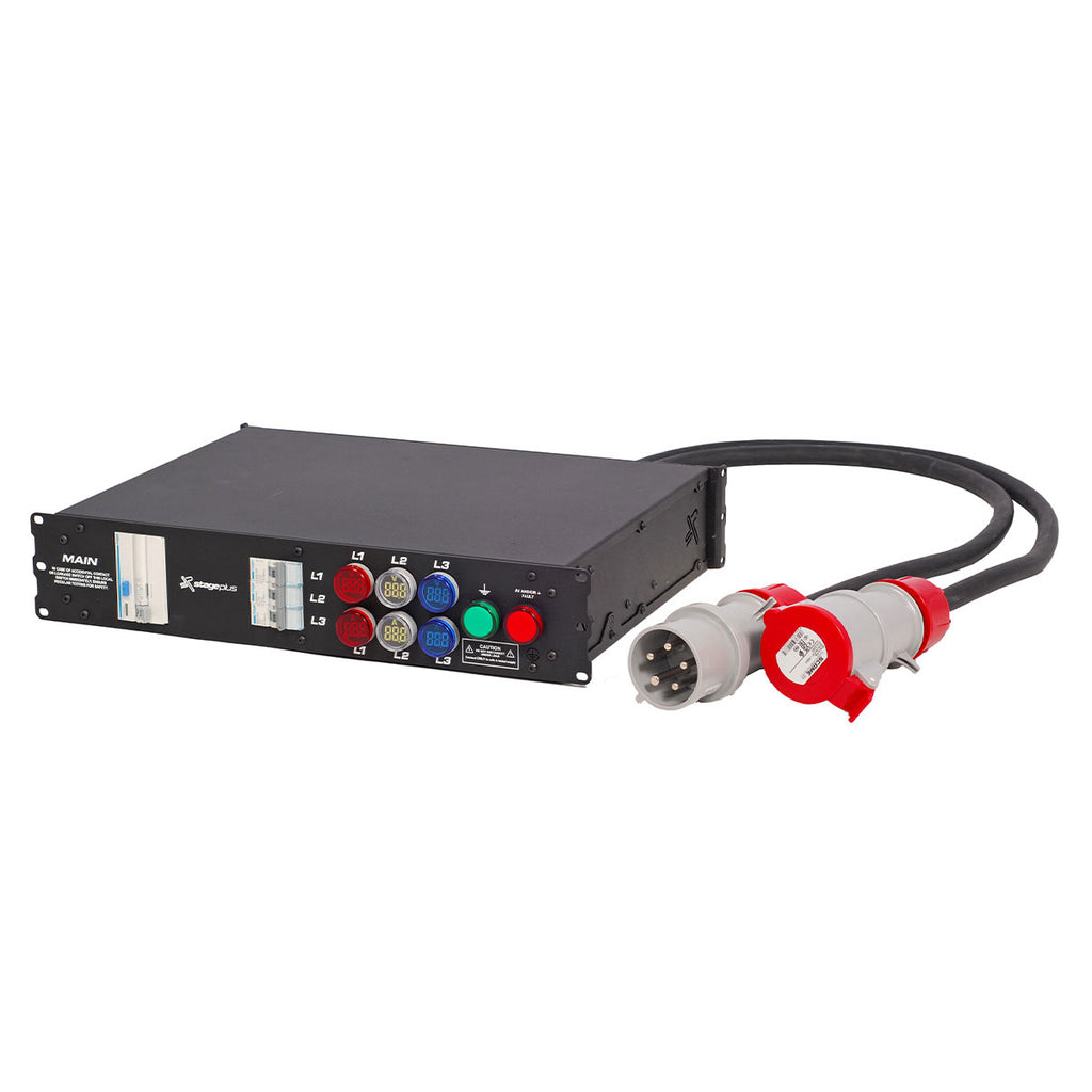 Stage Plus Rack Power 2U - 32A Input - Powercon x 6 Output - Indicator