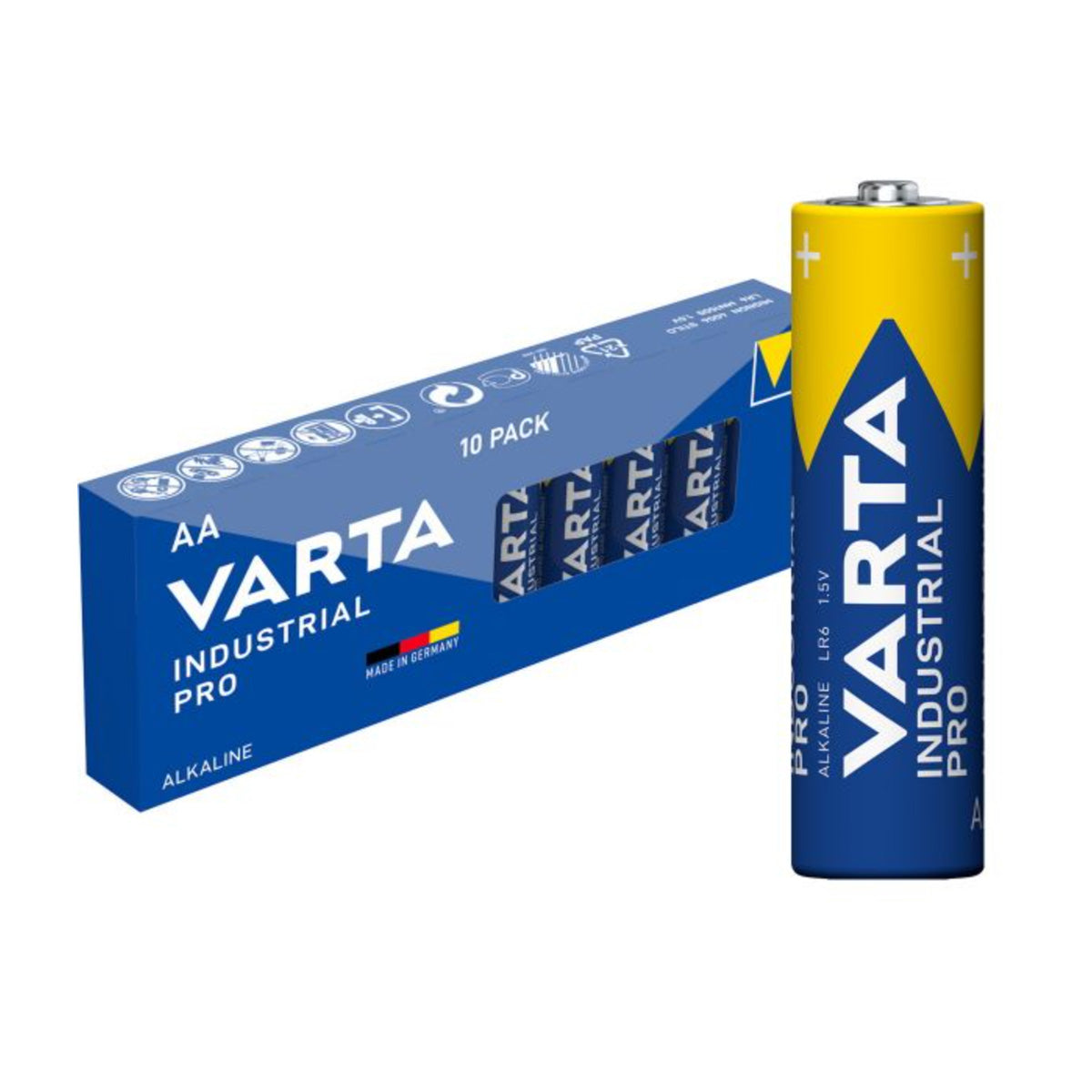 Varta Industrial Alkaline 1.5V AA Battery - 10 Pack