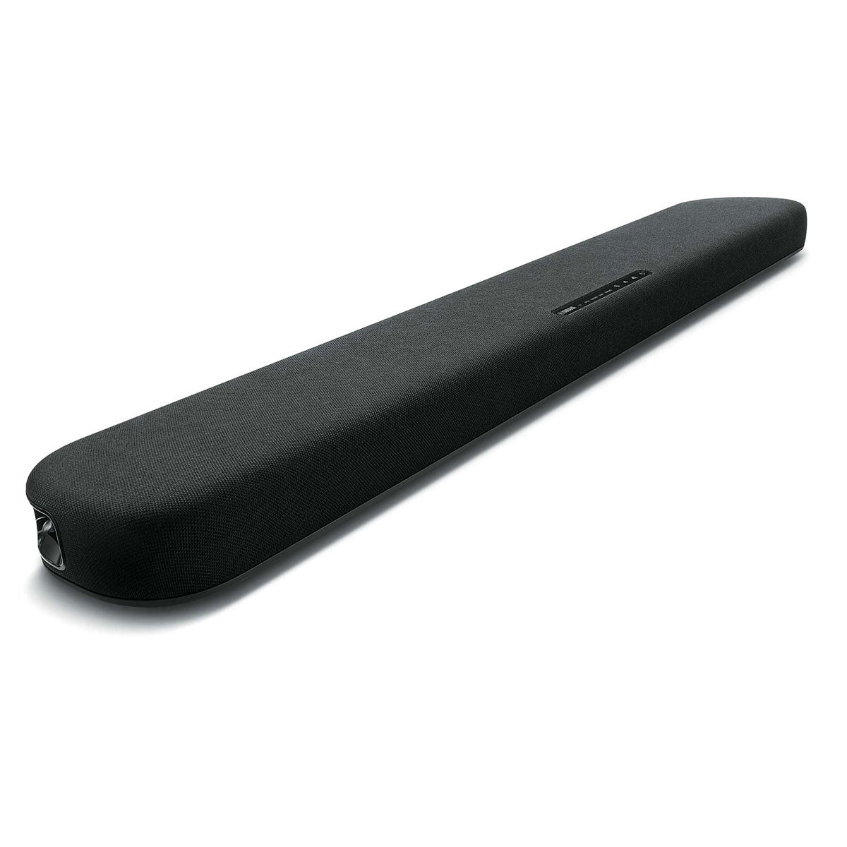 Yamaha SR-B20A Sound Bar, a sleek, black, compact audio device with a central unit designed to be placed in front of a TV.