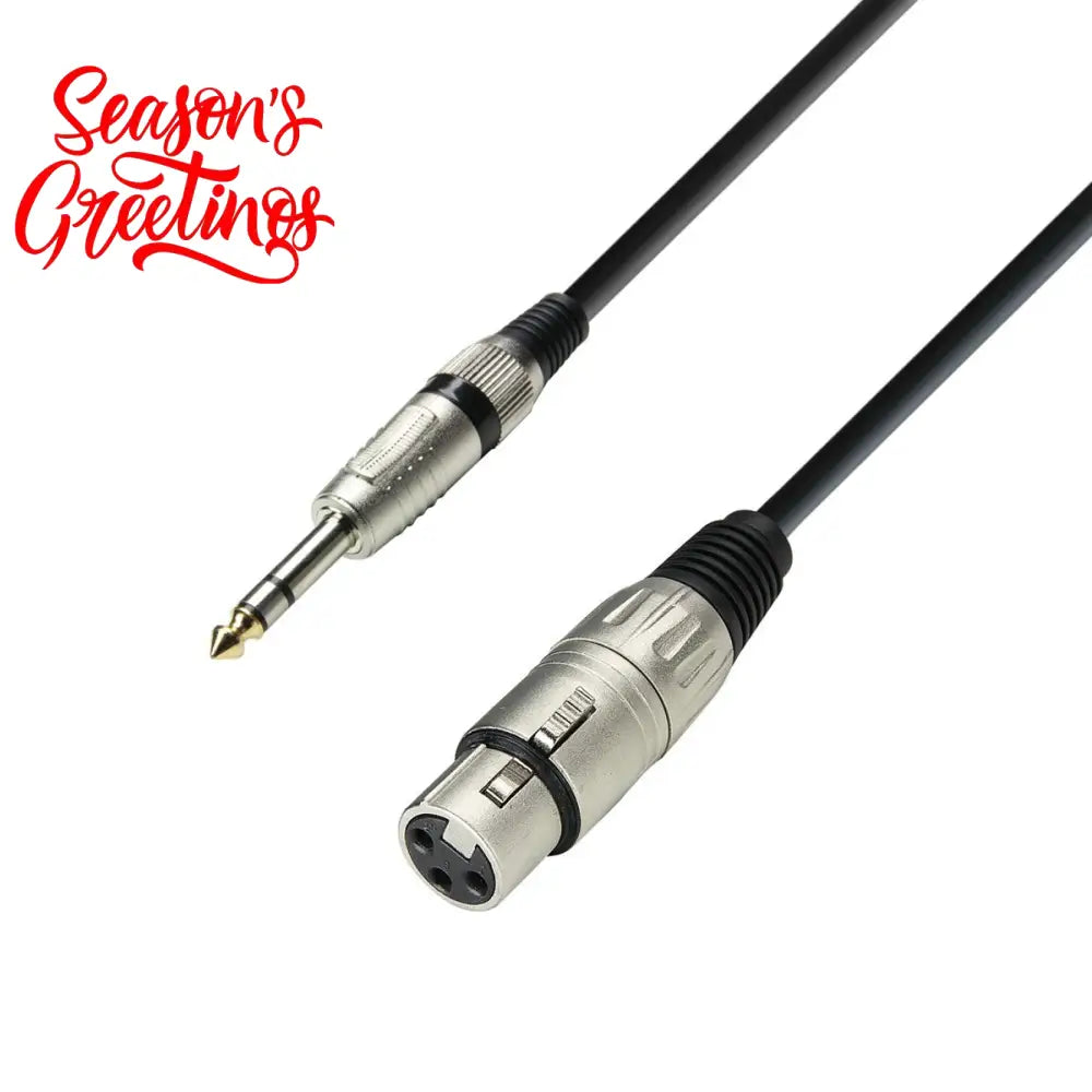 Adam Hall Cables K3 BFV 0100 - Microphone Cable XLR F to 6.3mm Jack stereo 1m Microphone Cables