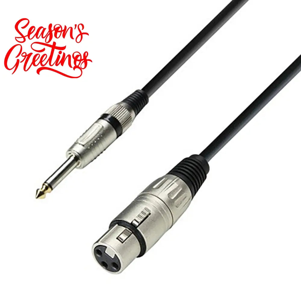 Adam Hall Cables K3MFP1000 - Microphone Cable XLR female to 6.3 mm Jack mono 10 m