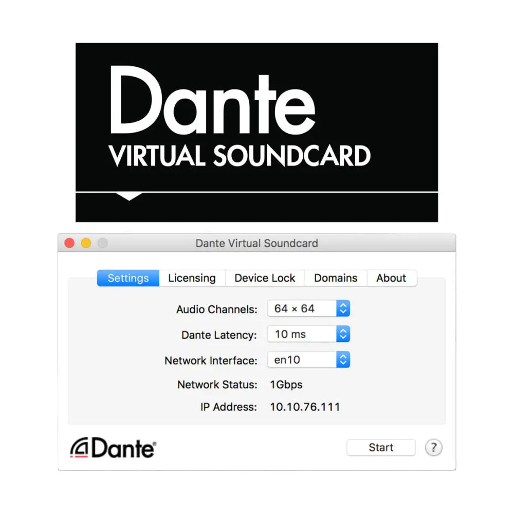 Audinate Dante Virtual Soundcard Software Token Virtual Interfaces