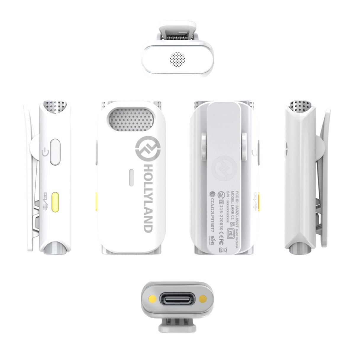 Hollyland LARK C1 DUO 2-Person Wireless Microphone System with Lightning Connector for iOS Devices - White