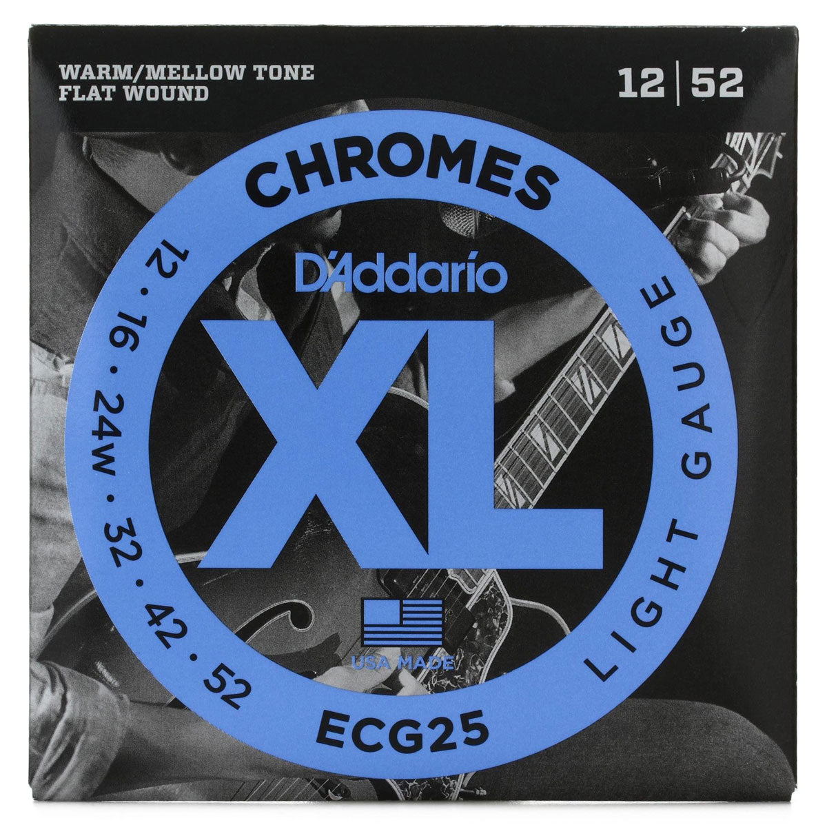 D'addario ECG25 Flat Wound Chrome Guitar Strings 012-052