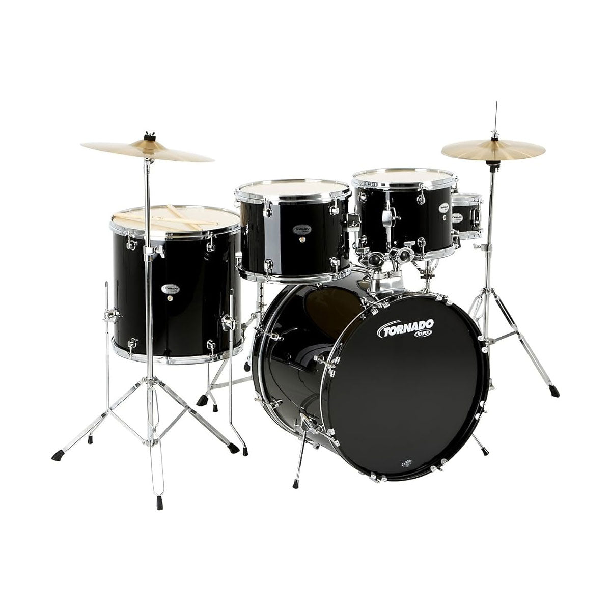 Tornado 5-Piece Acoustic Drum Kit - Black
