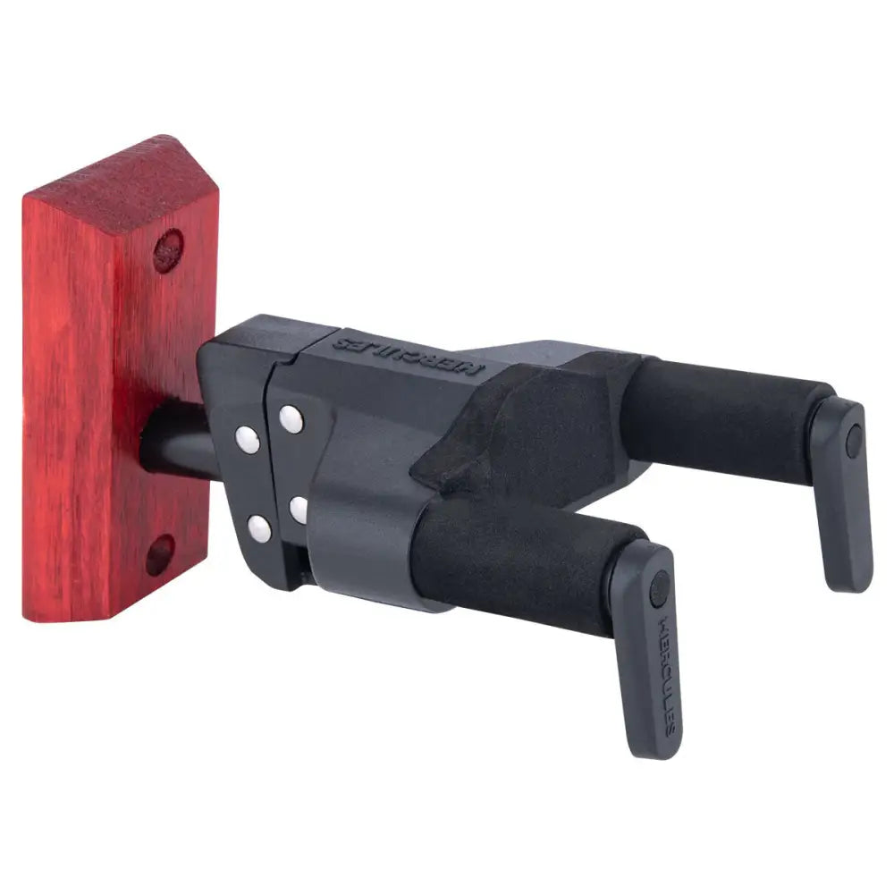 Hercules GSP38WBRPLUS Guitar Wall Hanger w/ Burgundy Red Wood Base Wall Hangers