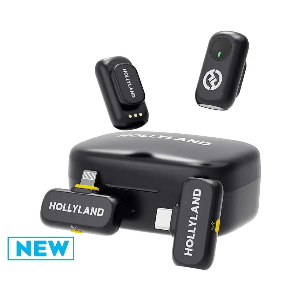 Hollyland LARK A1 Combo 2-Person Wireless Microphone System with USB-C and Lightning Connectors for Mobile Devices