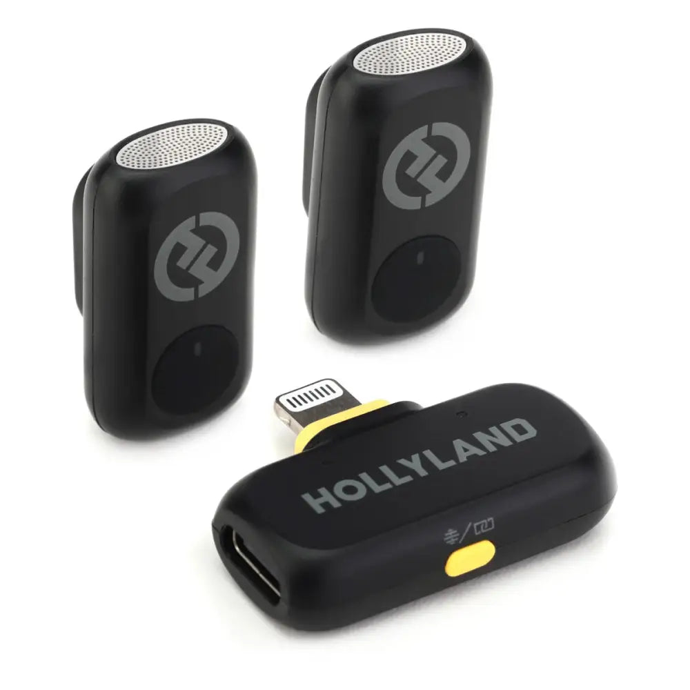 Hollyland LARK A1 Mini Duo 2-Person Wireless Microphone System with Lightning Connector for iOS Devices (Space Gray 2.4