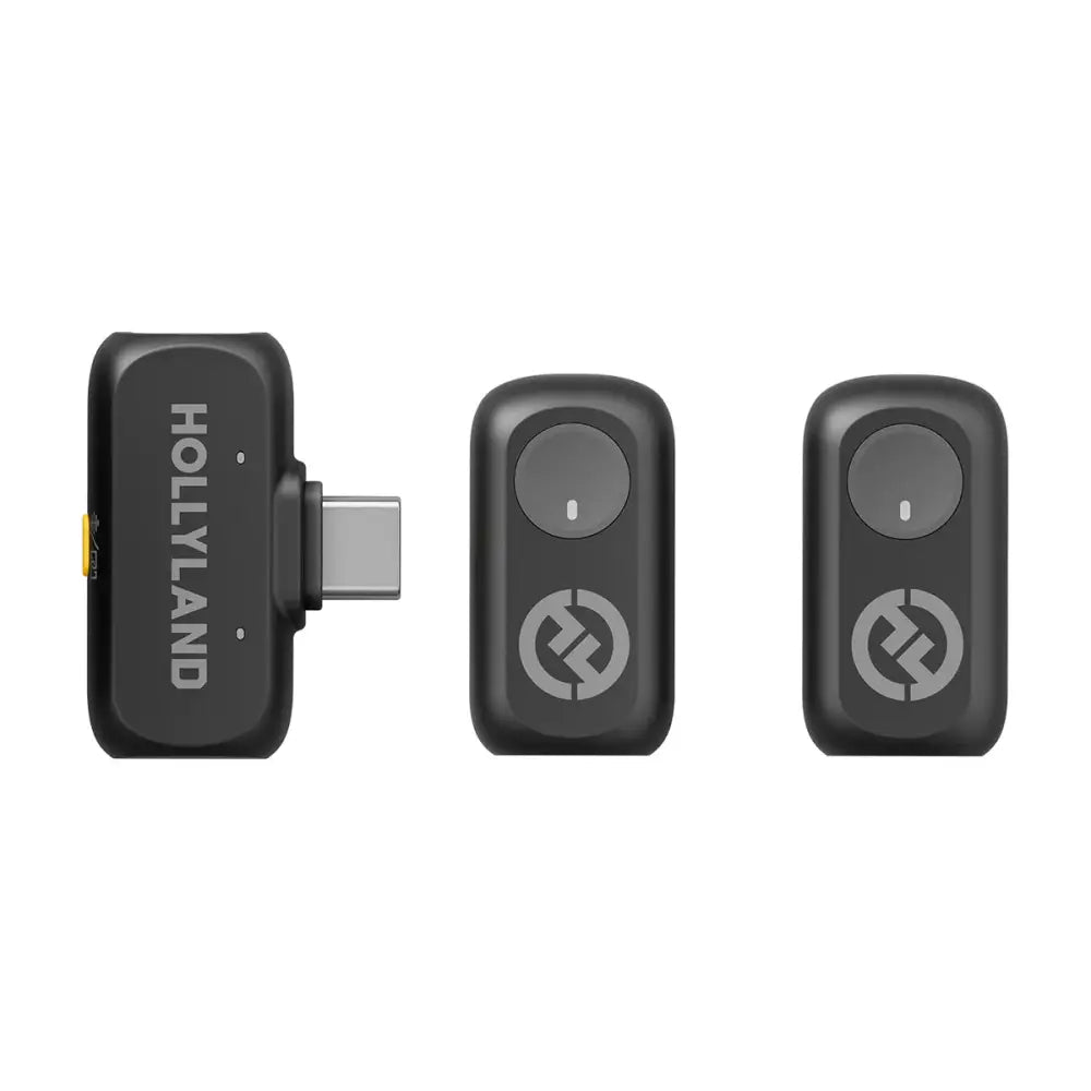 Hollyland LARK A1 Mini Duo 2-Person Wireless Microphone System with USB-C Connector for Mobile Devices (Space Gray 2.4