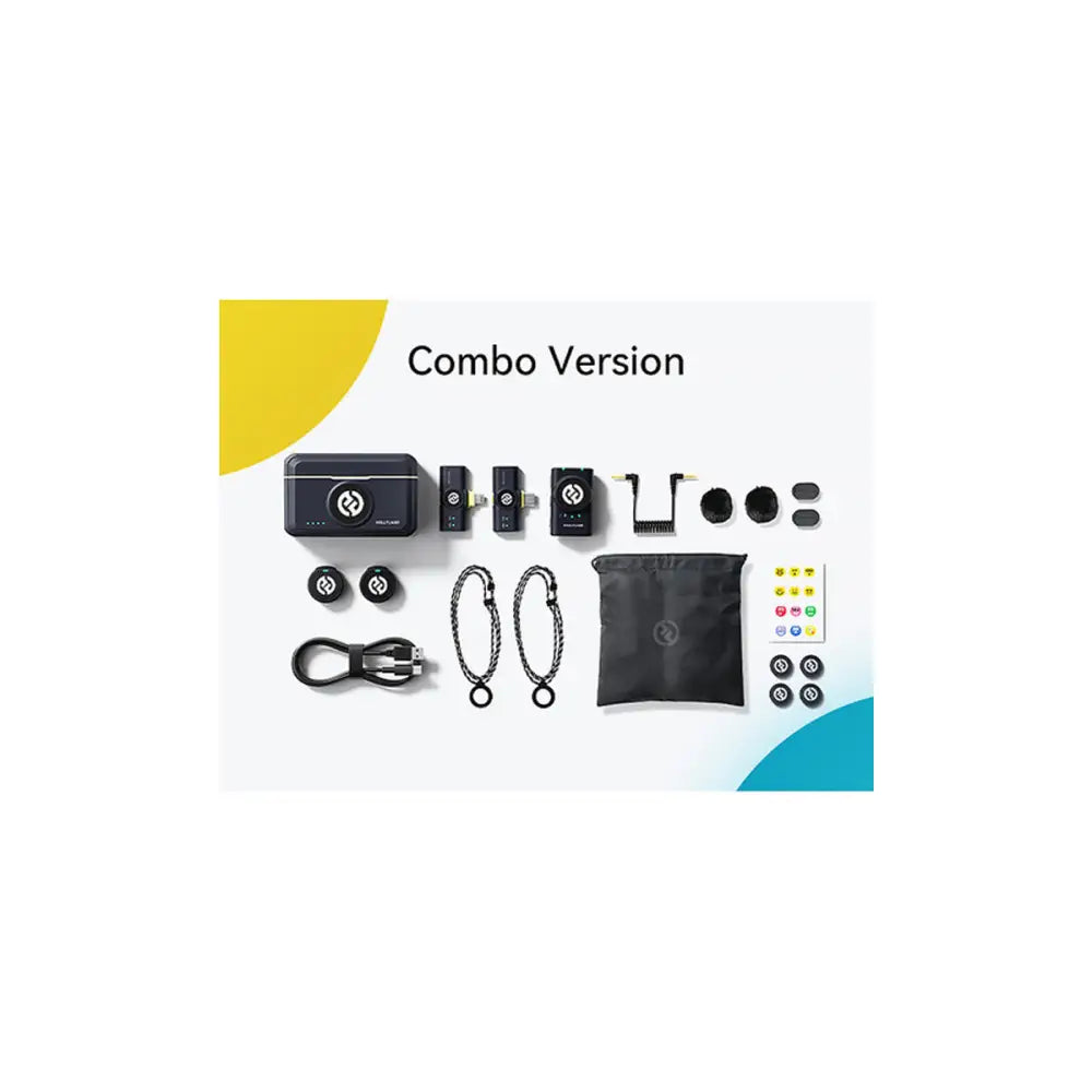 Hollyland LARK M2 COMBO Wireless Lavalier Microphone - Shine Charcoal Lapel Systems