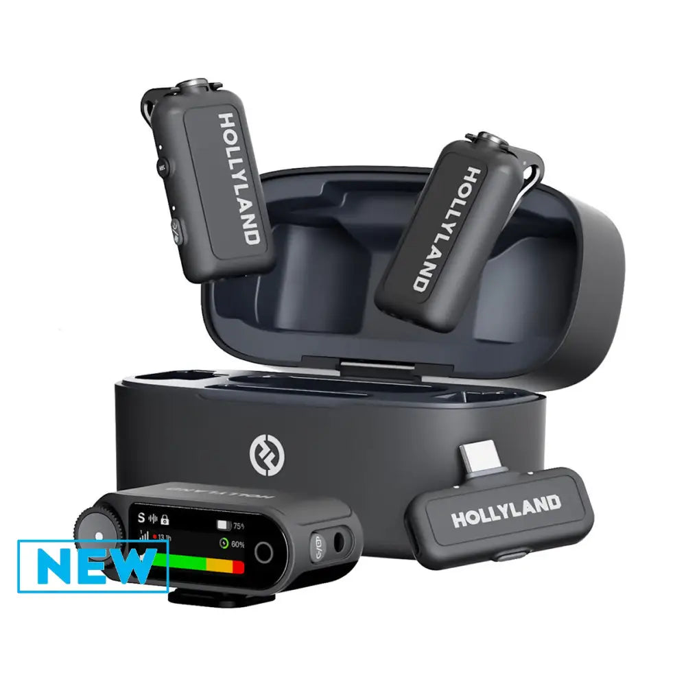 Hollyland LARK MAX 2 Combo 2-Person Wireless Microphone System for Cameras and Mobile Devices (Space Gray 2.4 GHz)