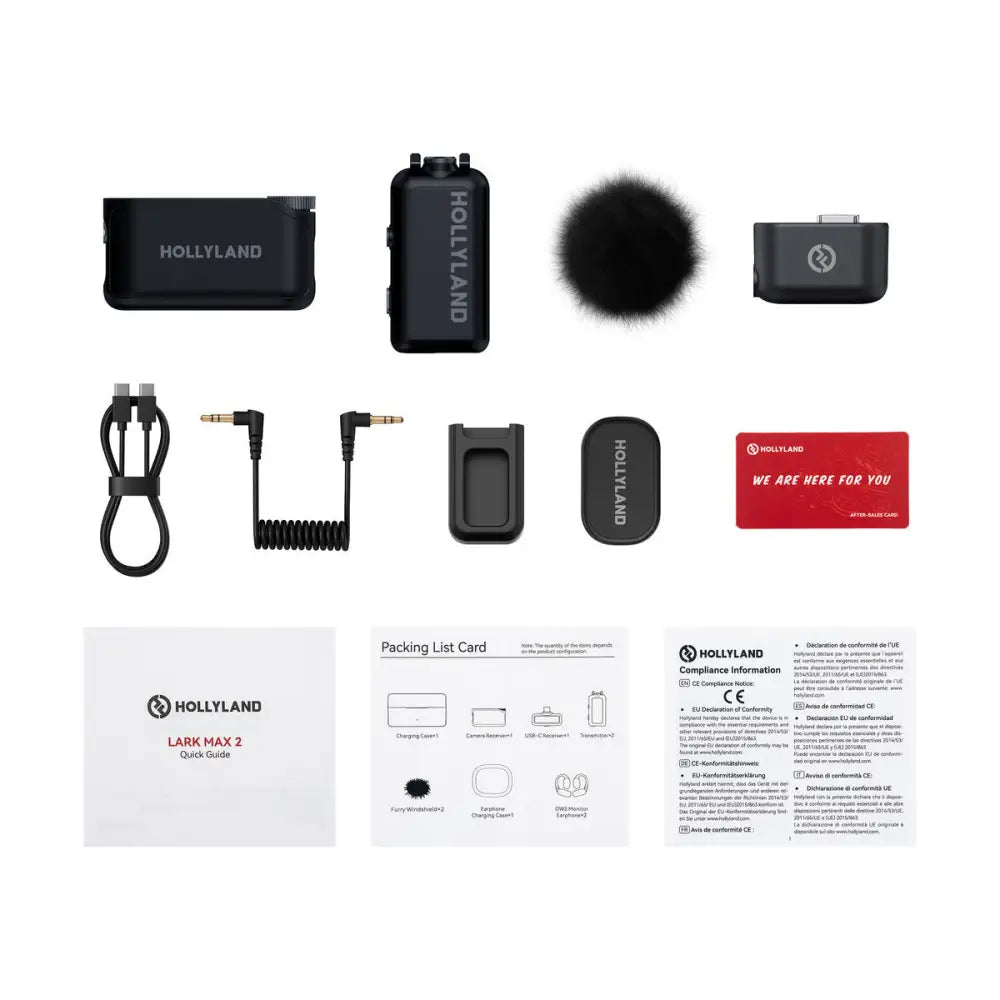 Hollyland LARK MAX 2 Solo Wireless Microphone System for Cameras (Space Gray 2.4 GHz) Broadcast & Film Systems