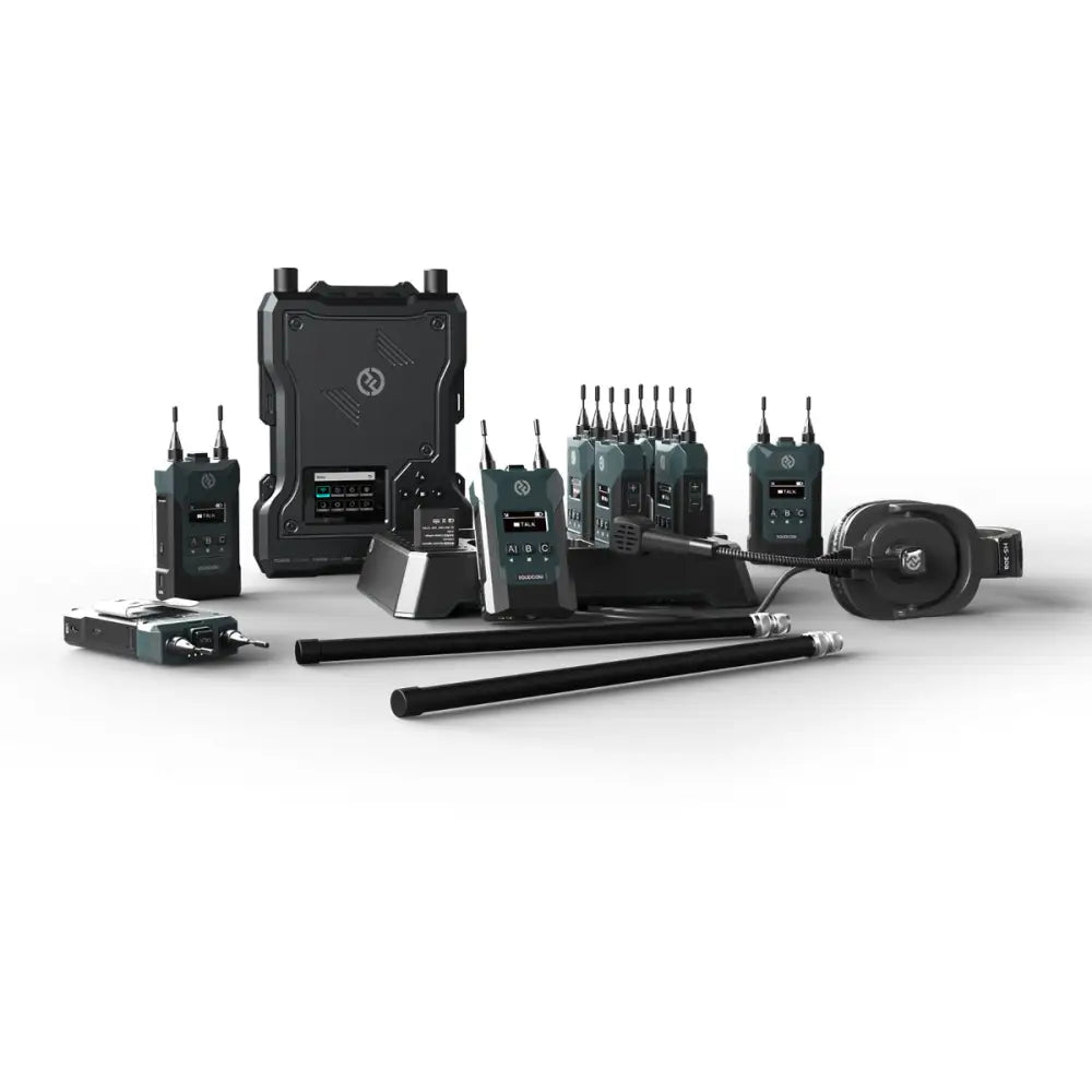 Hollyland Solidcom M1-8BP Station 8x Beltpack 2x Antenna 8x LEMO Monaural Headset Com Systems