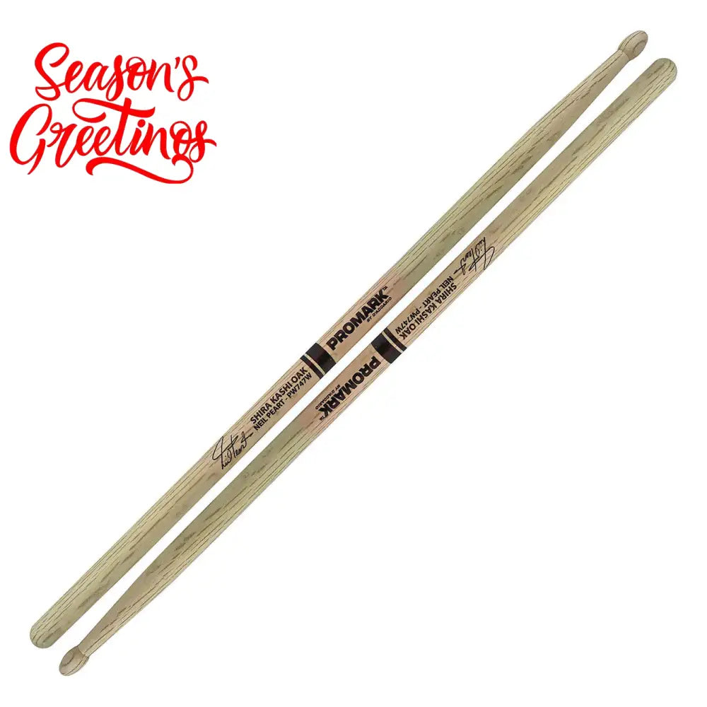 Promark PW747W Oak Neil Peart 747 Oval Tip Drumsticks Drumsticks