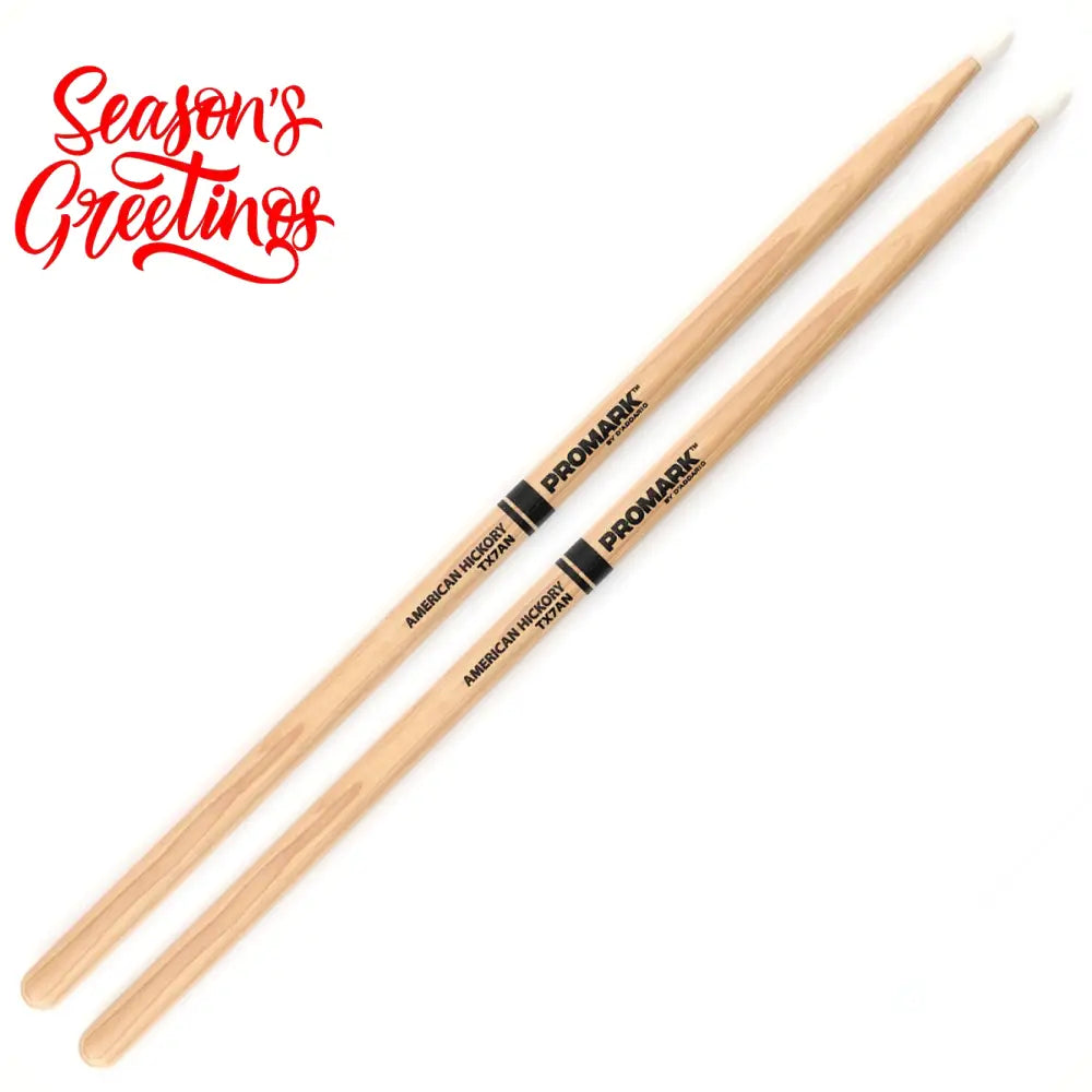 Promark TX7AN Classic 7A Hickory Nylon Tip Drumsticks Drumsticks