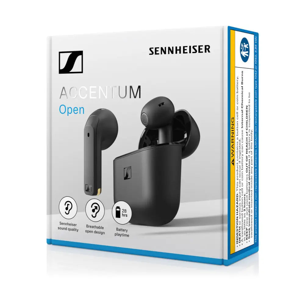 Sennheiser Accentum Open True Wireless Open-Ear Earbuds (Black) Wireless Earbuds