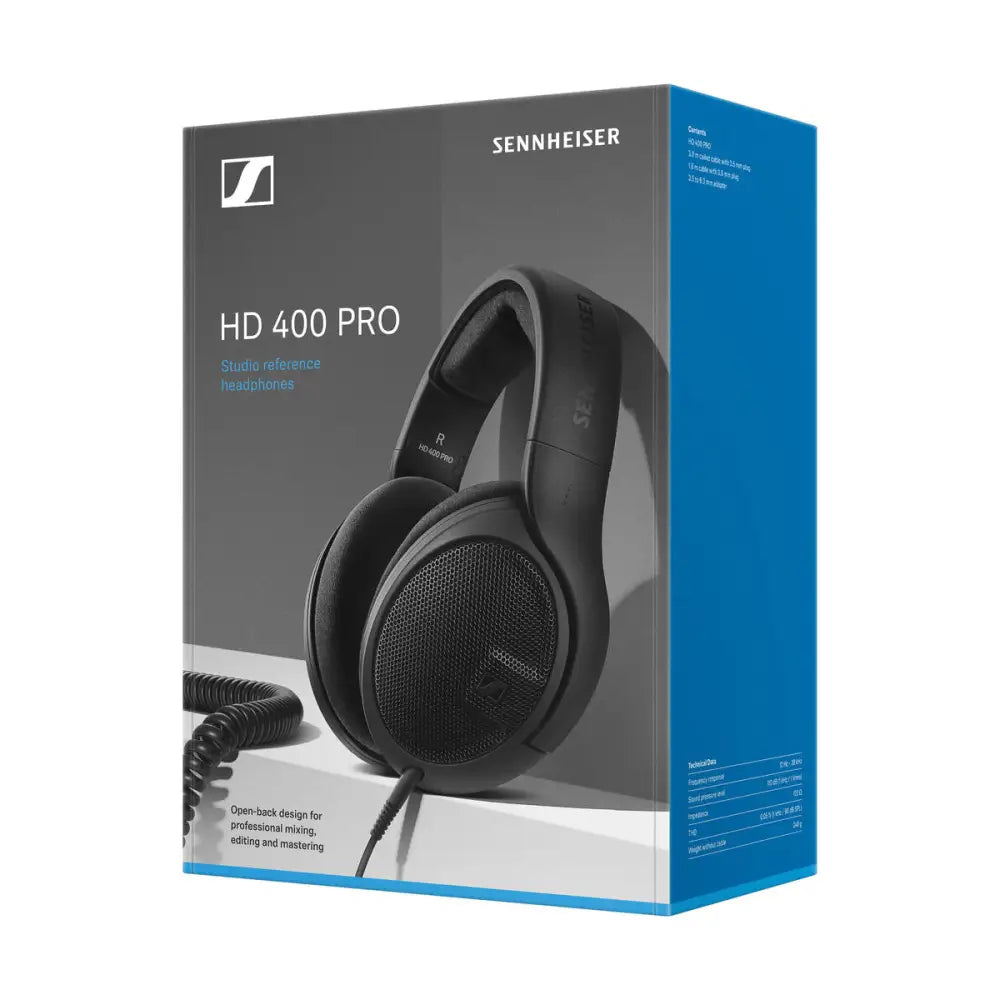 Sennheiser HD 400 Pro Open-Back Studio Headphones Black Studio Headphones