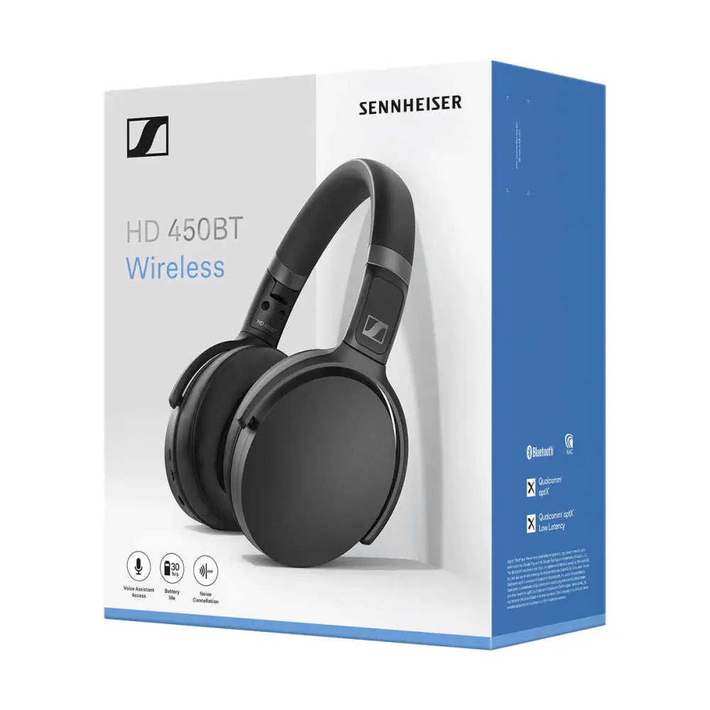 Sennheiser HD 450BT Wireless Active Noise-Cancelling Headphones - Black Wireless/Bluetooth Earphones