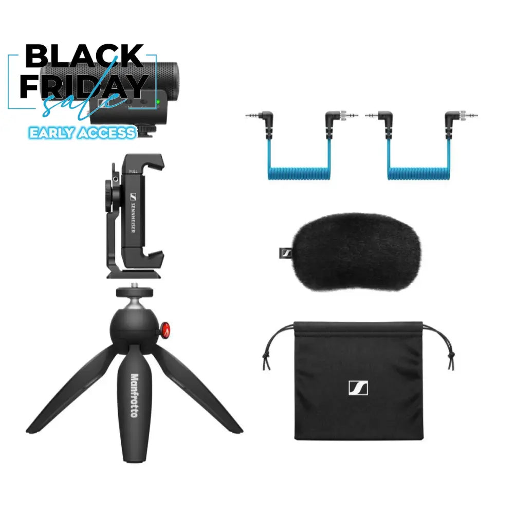 Sennheiser MKE 400 Mobile Kit Incl. MKE 400 Mic Manfrotto PIXI Mini Tripod & Smartphone Clamp Broadcast & Film Systems