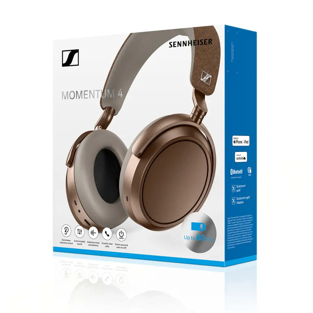 Sennheiser MOMENTUM 4 Wireless Over-Ear Noise Cancelling Headphones (Brown) Wireless/Bluetooth Earphones