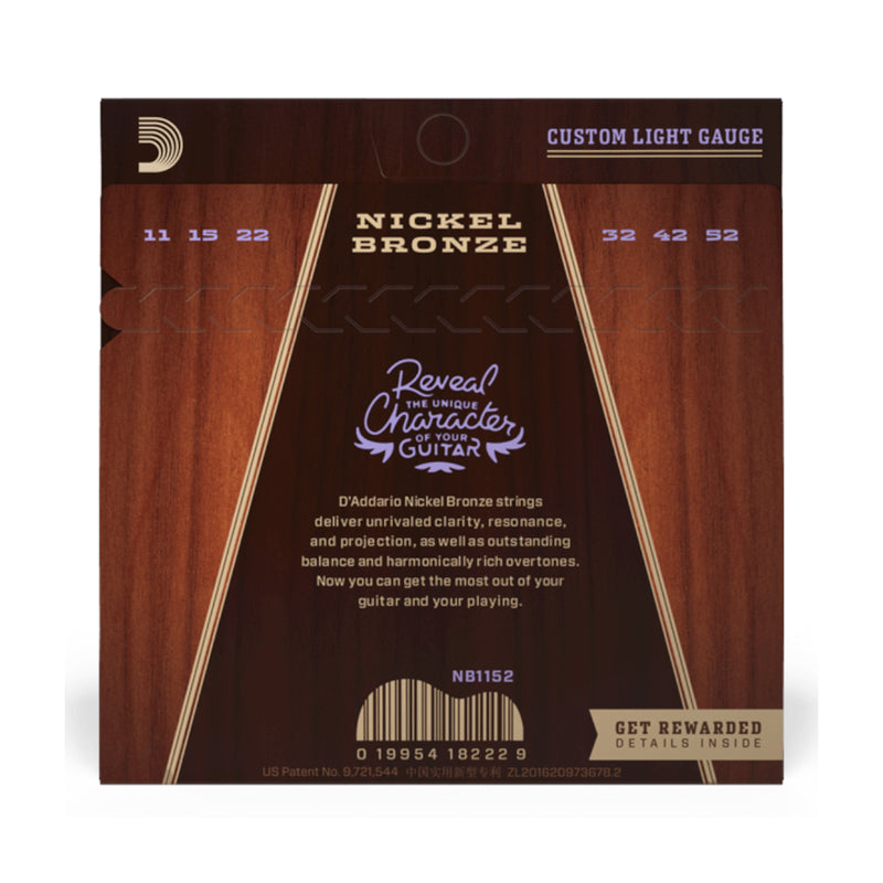 D'Addario NB1152 Nickel Bronze Acoustic Guitar Strings