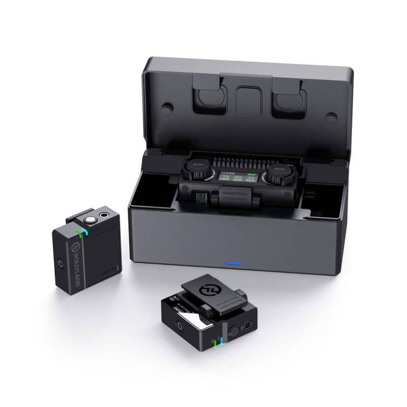 Hollyland LARK 150 DUO Black Wireless Microphone System, 2x Transmitter, 1x Receiver, 2x Lav Mics