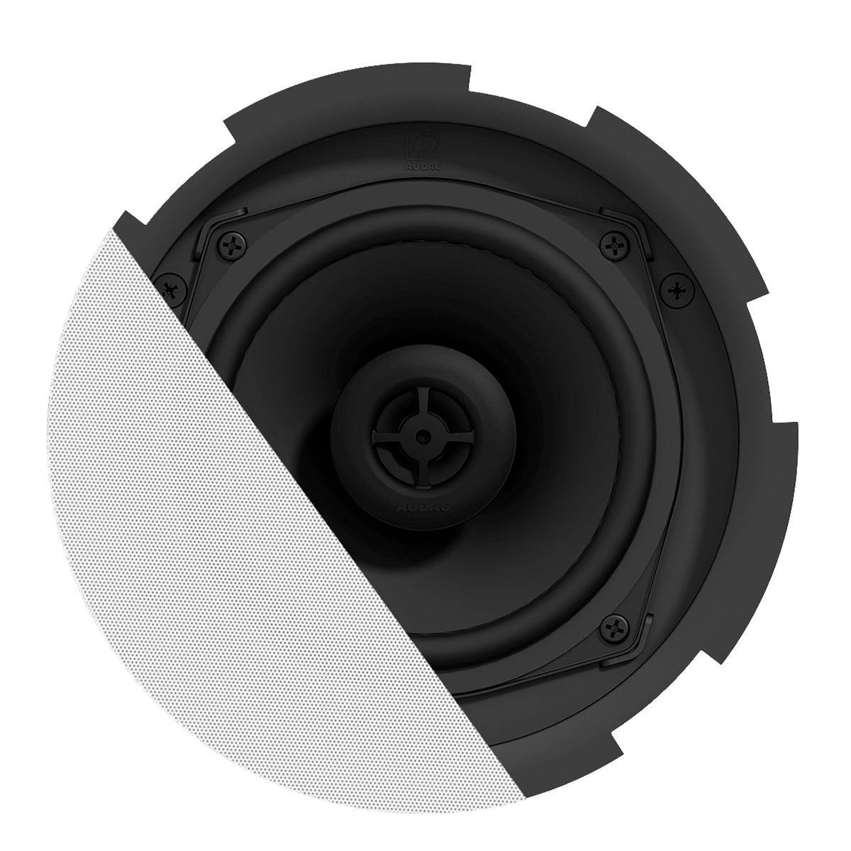 Audac CIRA524/W QuickFit™ 2-way 5 1/4" ceiling speaker with TwistFix™ grill White version, 8Ω & 24 Watt @ 100V