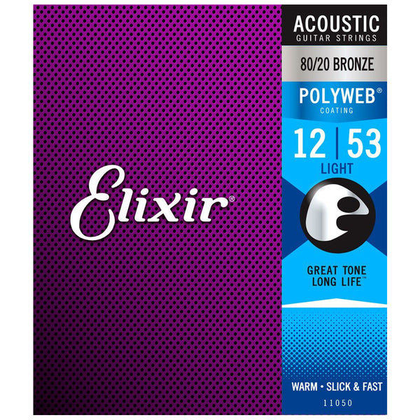 Elixir 11050 Acoustic 80/20 Bronze with POLYWEB Coating Light (.012-.053)