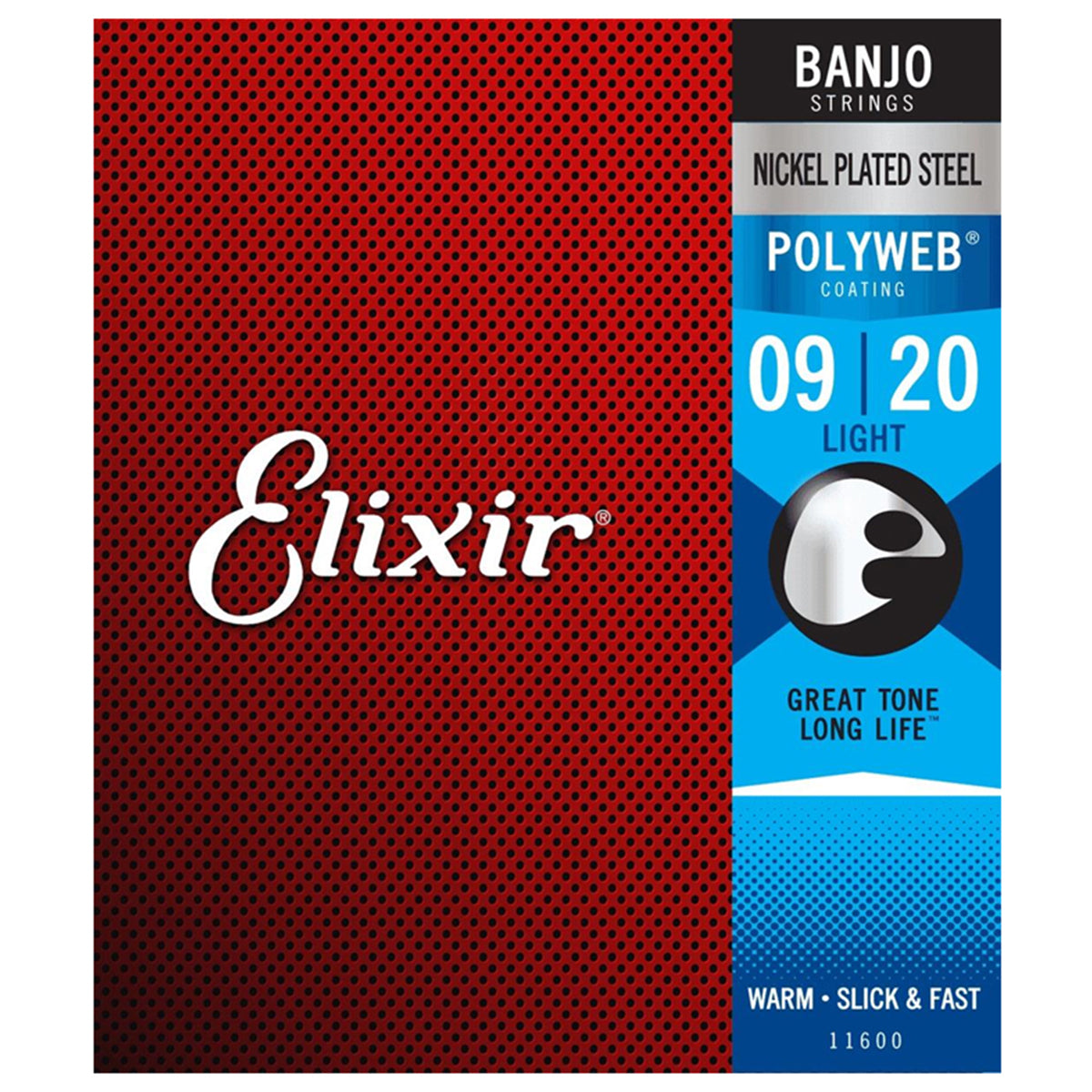 Elixir 11600 Banjo Strings Nickel Plated Steel Light Polyweb 0.09-0.42