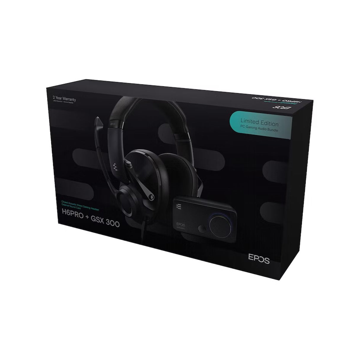 EPOS H6PRO Audio Bundle - Closed Acoustic Wired Gaming Headset with External Sound Card