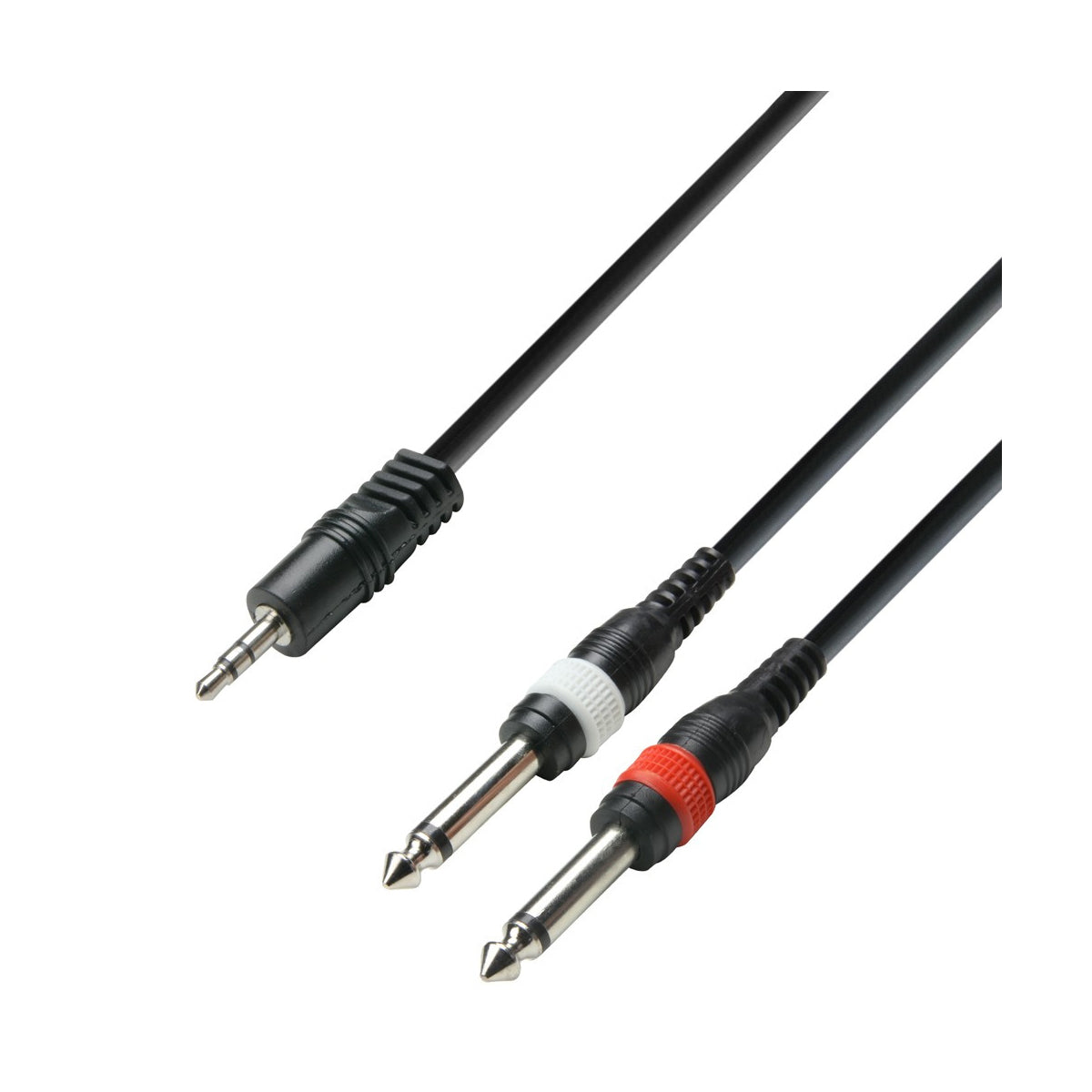 Adam Hall Cables K3 YWPP 0100 - Audio Cable 3.5mm Jack stereo to 2 x 6.3mm Jack mono 1m