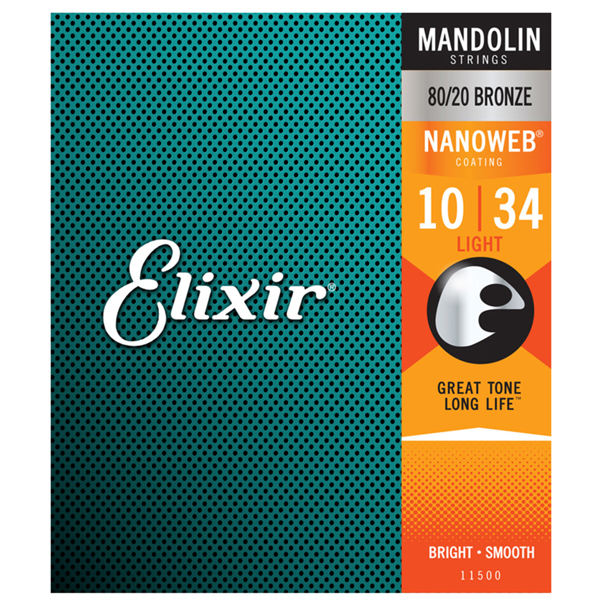 Elixir 11500 Mandolin Strings 80/20 Bronze Light Nanoweb 0.10-0.34
