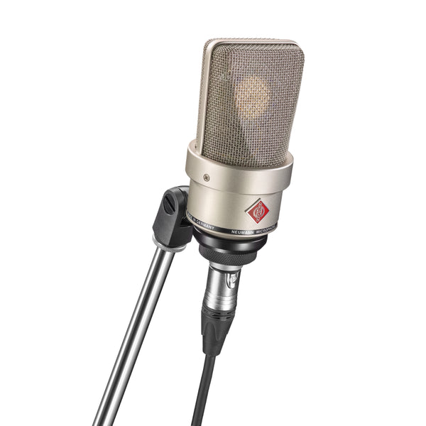 Neumann TLM 103 Large Diaphragm Microphone, Cardioid, Nickel, SG 2 Stand Mount Swivel, Wooden Box