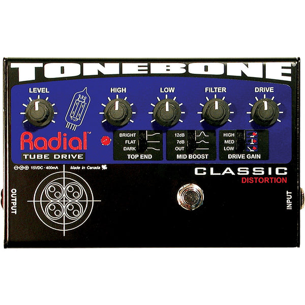 Radial Tonebone Classic Tube distortion 12AX7 equipped American style tones. PSU included
