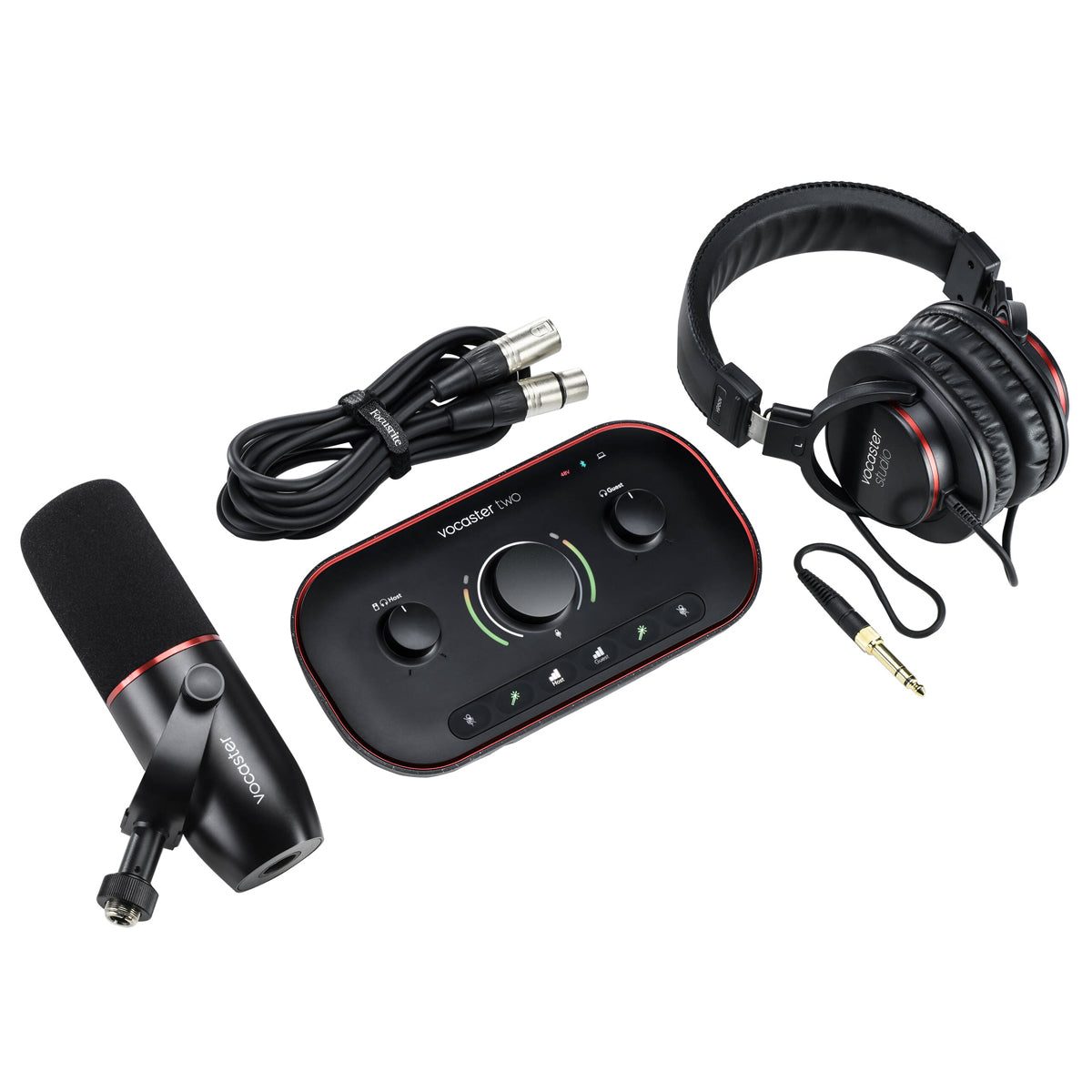 Focusrite Vocaster Two Studio USB-C Podcasting Audio Interface Bundle